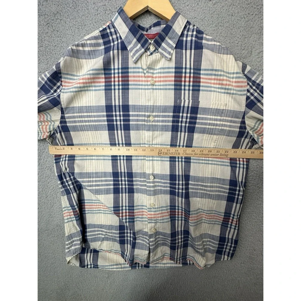 Tommy Bahama Shirt Mens XL Multicolor Plaid Button Up Long Sleeve Casual